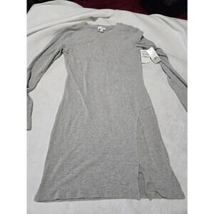 NWT NORDSTROM Grey Heather Long Sleeve Sweater Dress Size S